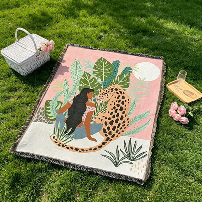Nature-Inspired Artistic Throw Blanket