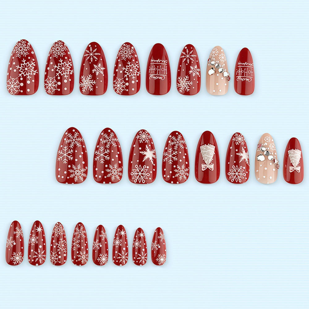 Artificial nails in festive Christmas design Acalora