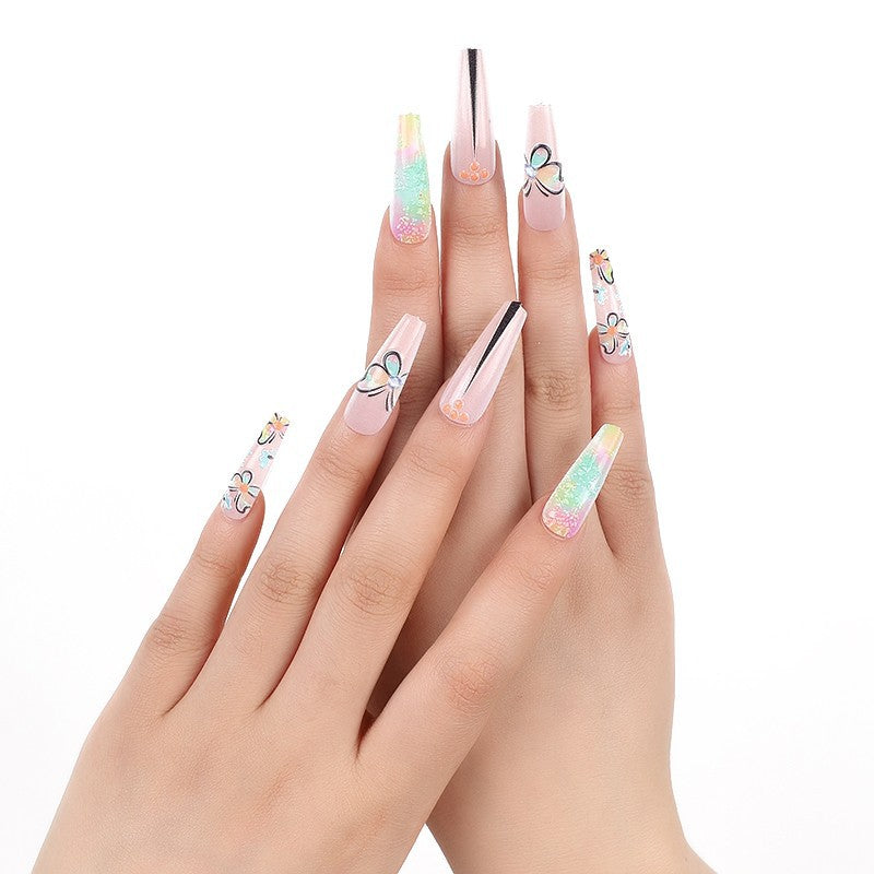 Luxury style artificial nails with intricate decorations Acalora