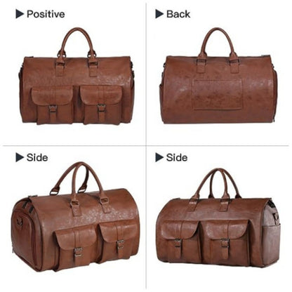 Premium Leather Weekender Duffle Bag Acalora