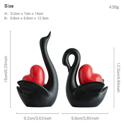 Elegant and romantic swans decorative figure Acalora