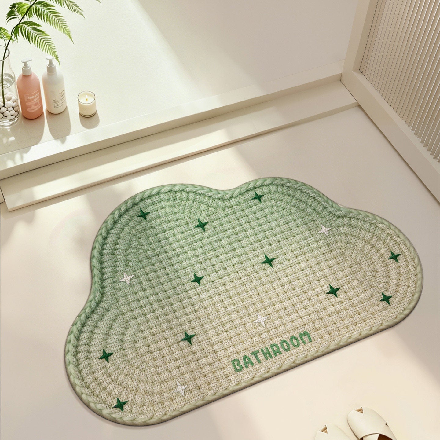 Heart-Patterned Bathroom Mat