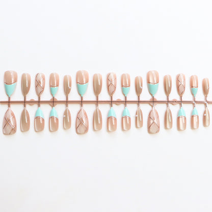 Elegant Artistic Press-On Nail Set Acalora