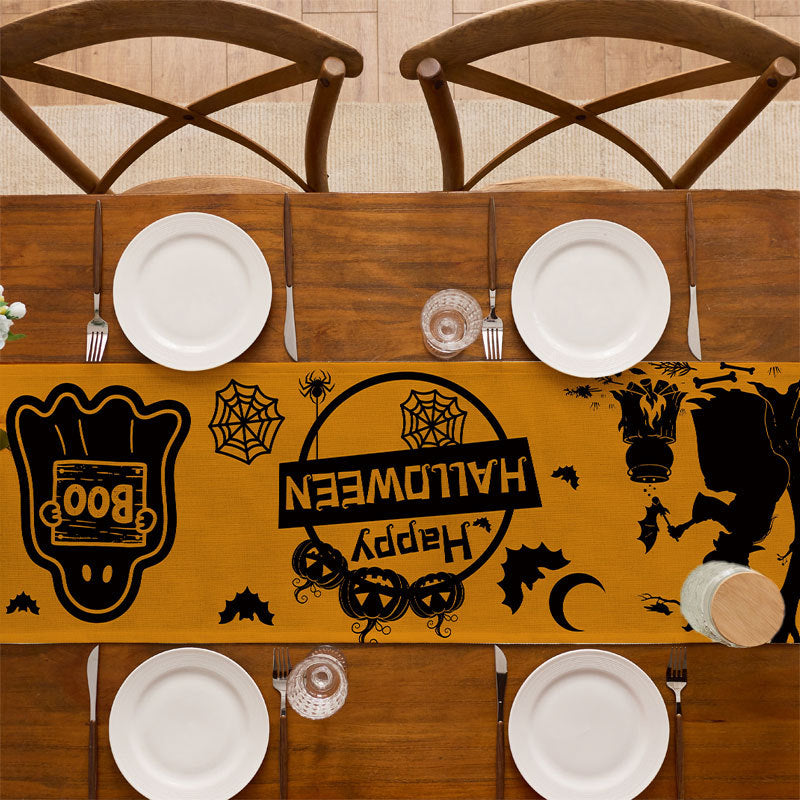 Decorative Halloween-Themed Table Runner