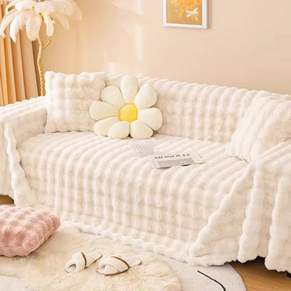 Plush Textured Sofa Cover