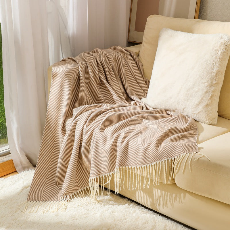Luxury Herringbone Pattern Throw Blanket
