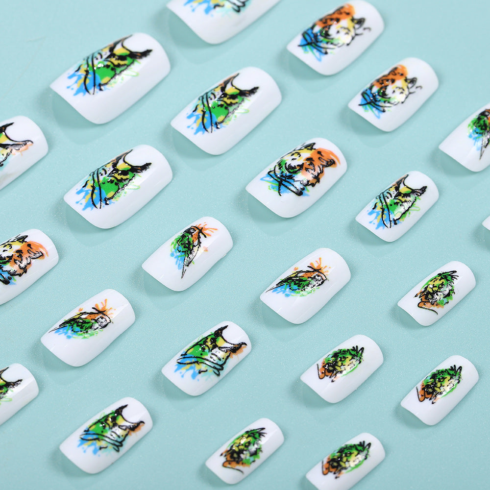 Artistic Animal Motif Press-On Nail Set Acalora