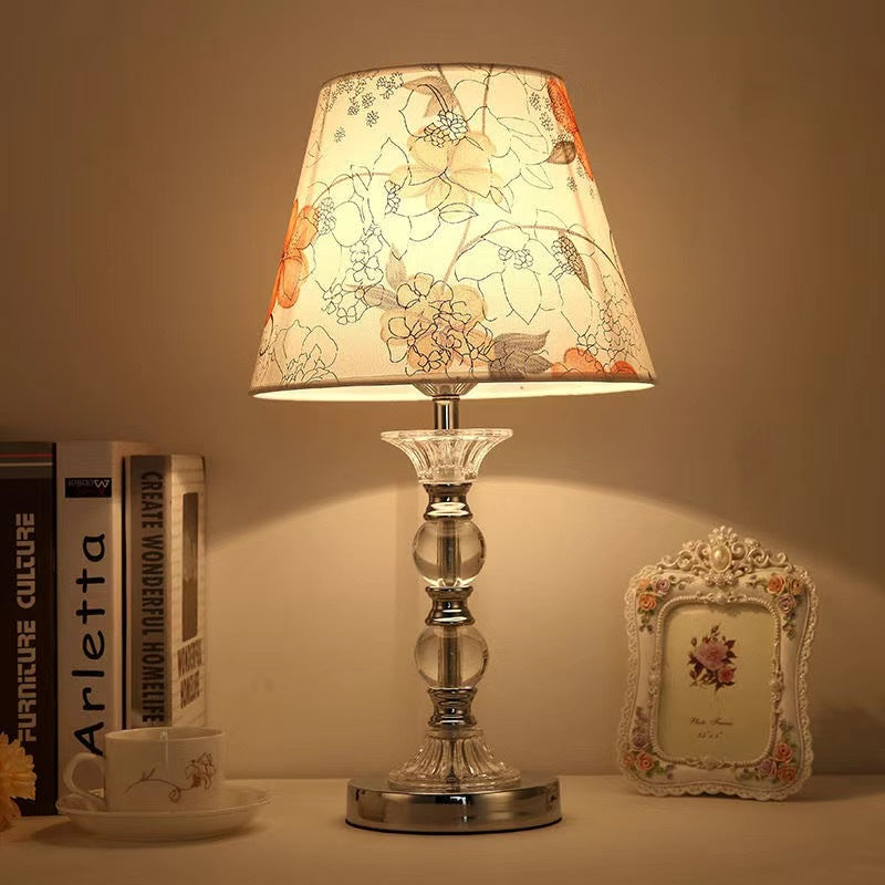 Elegant Floral Print Accent Table Lamp