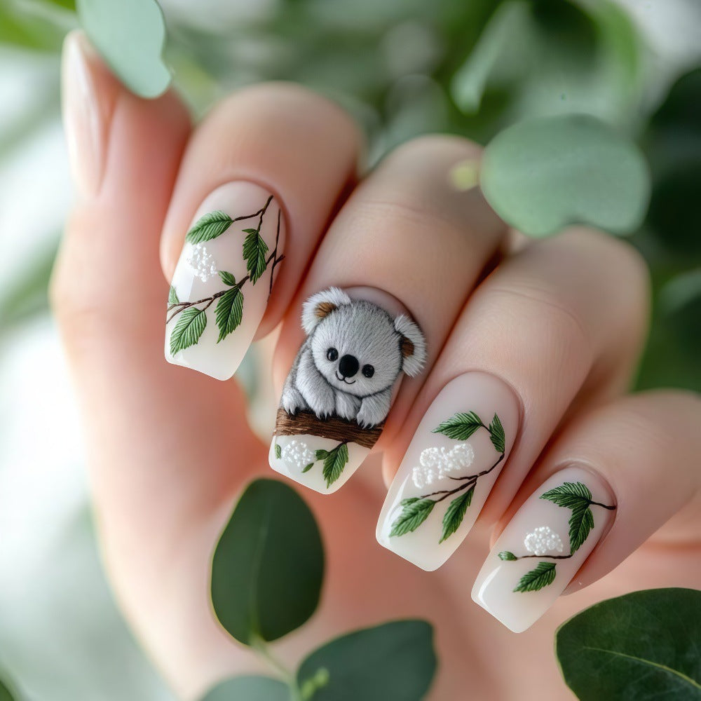 Creative panda design artificial nails Acalora