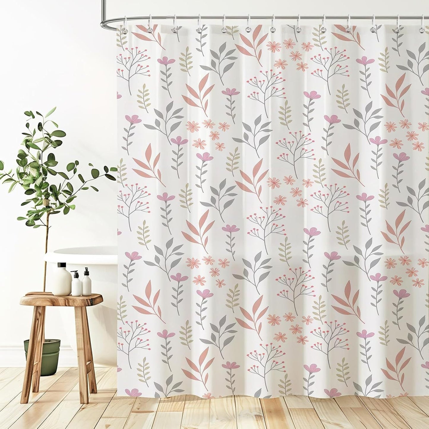 Floral Print Shower Curtain