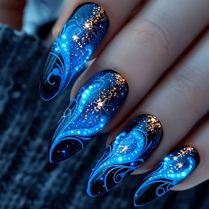Celestial Swirl Nail Art Acalora