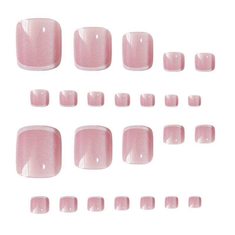 Elegant French Tip Press-On Toenails Acalora