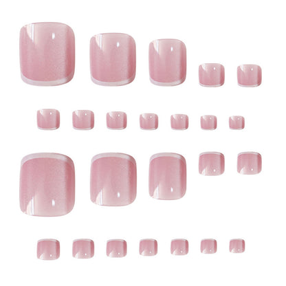 Elegant French Tip Press-On Toenails Acalora
