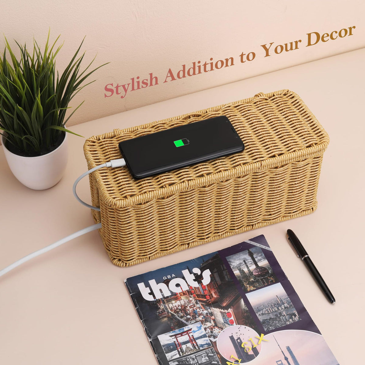 Practical Electronics Organizer Basket Acalora