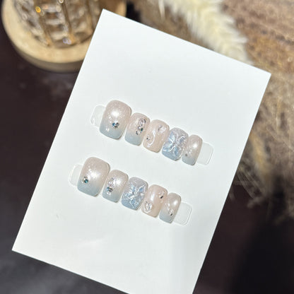 Decorative Press-On Nail Art Set with Crystal Accents Acalora
