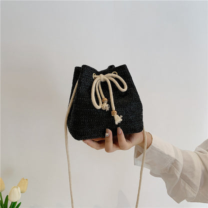 Bohemian-Inspired Woven Mini Drawstring Bag Acalora