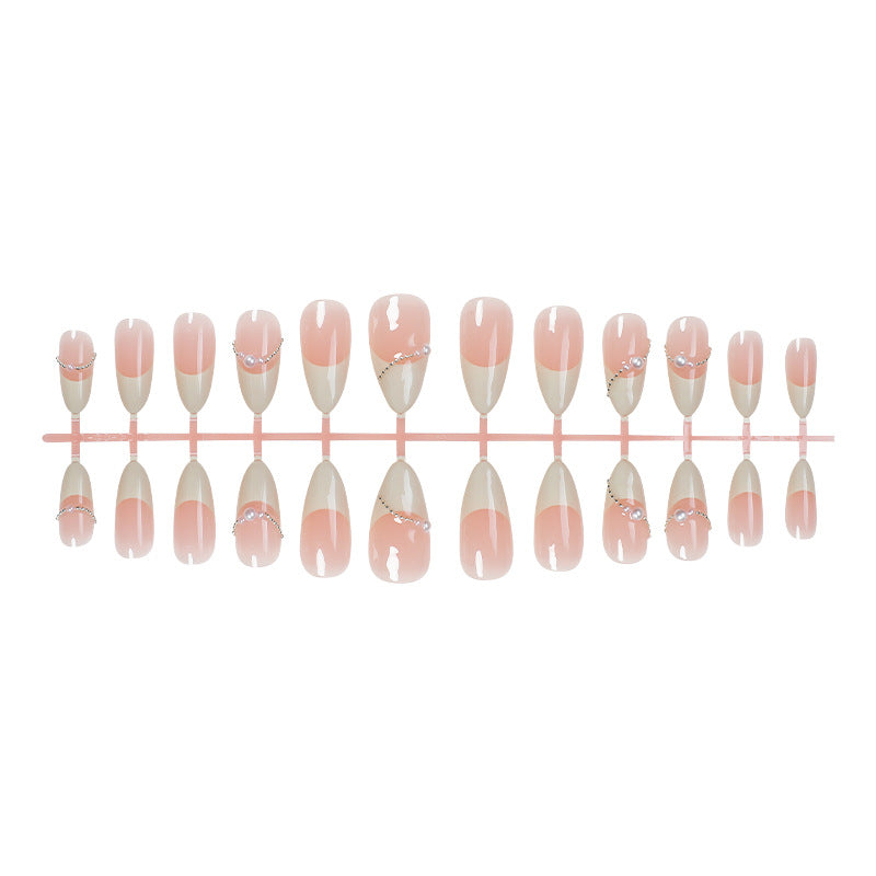 Elegant Ombre Press-On Nail Set with Pearl Accents Acalora