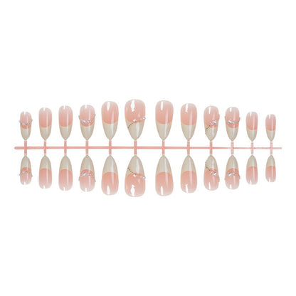 Elegant Ombre Press-On Nail Set with Pearl Accents Acalora