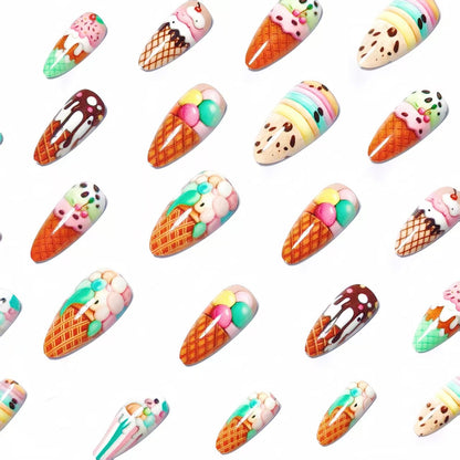 Artistic Ice Cream Cone Nail Art Acalora