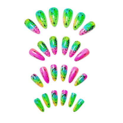 Artistic Neon Splash Nail Art Acalora