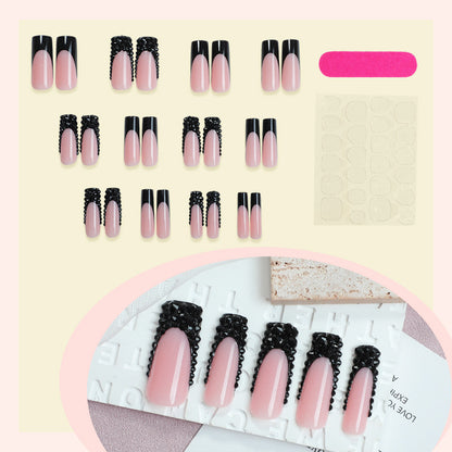 Elegant Nail Art Press-On Kit with Decorative Gem Accents Acalora
