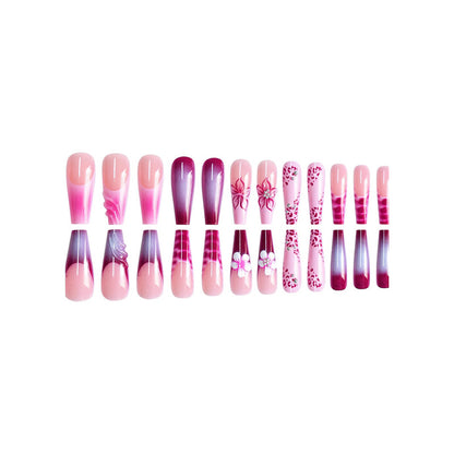 Artistic Floral and Gemstone Press-On Nails Acalora