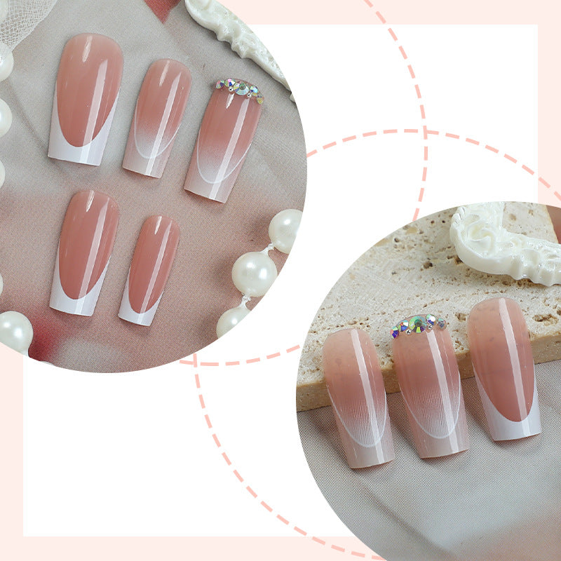 Premium Press-On Nail Set with Ombre and Gem Accents Acalora