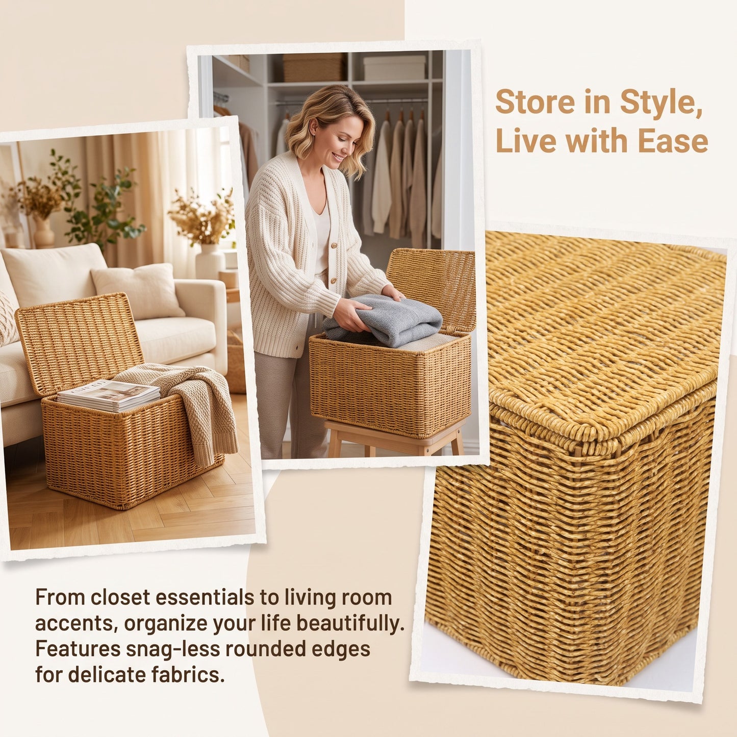 Woven Storage Chest with Lid Acalora