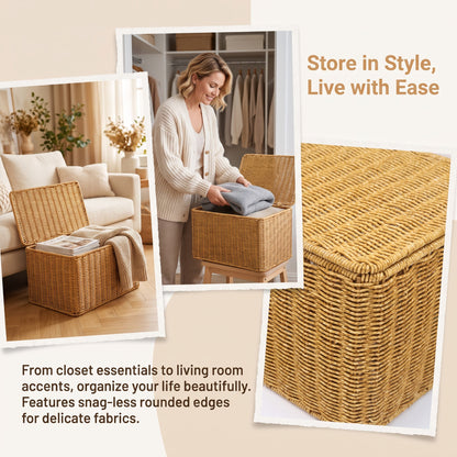 Woven Storage Chest with Lid Acalora