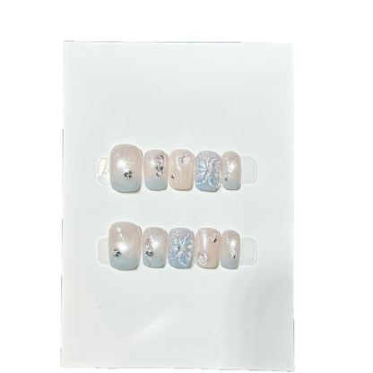 Decorative Press-On Nail Art Set with Crystal Accents Acalora
