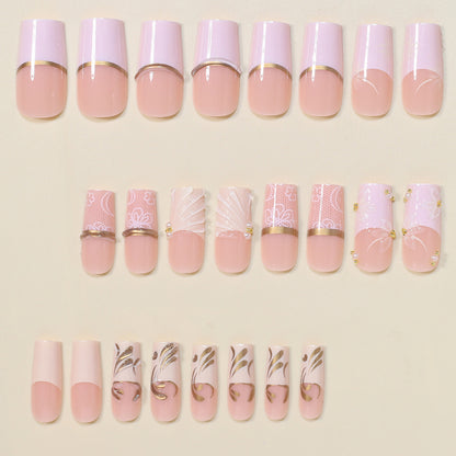 Elegant Decorative Press-On Nail Tips Acalora