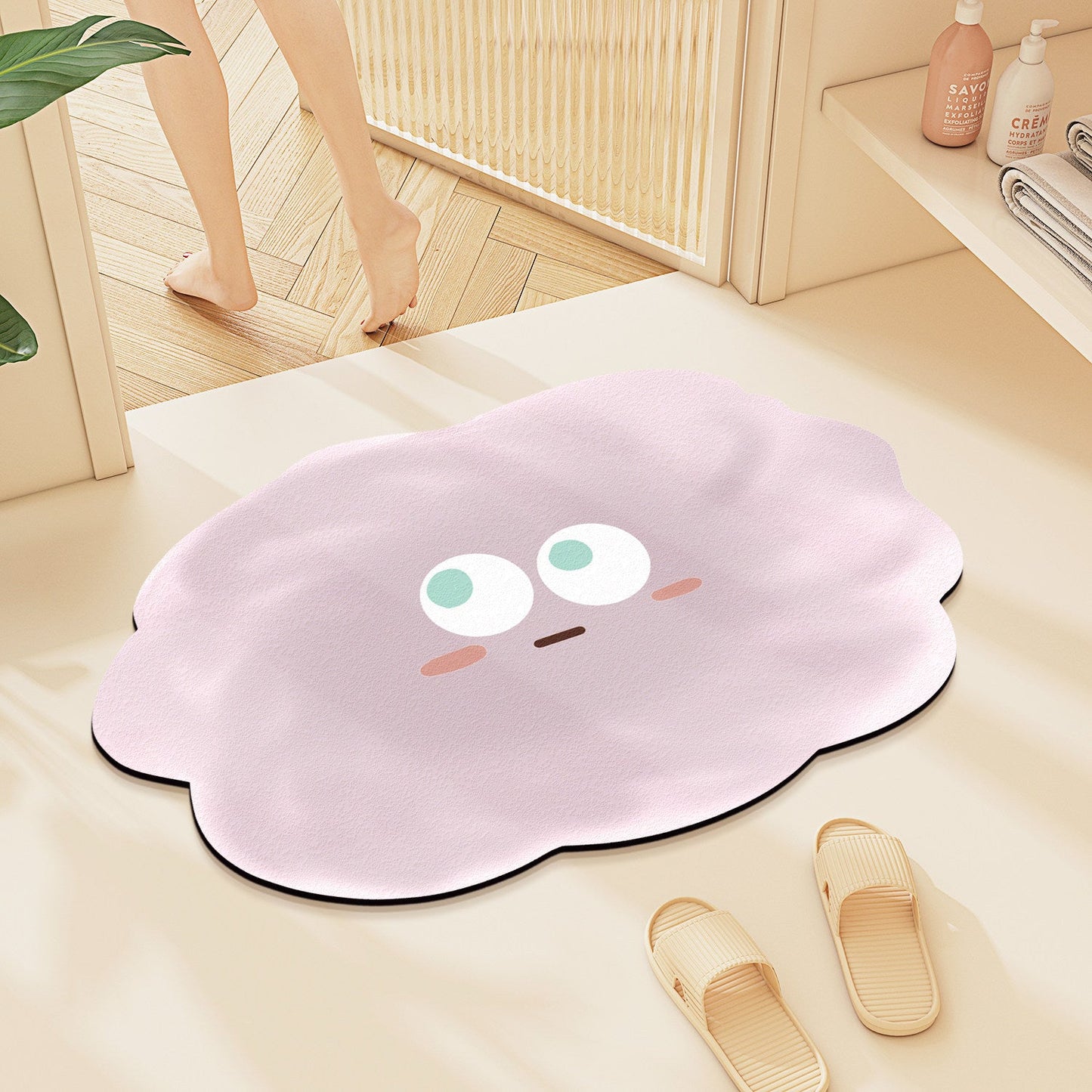 Playful Cloud-Shaped Bath Mat