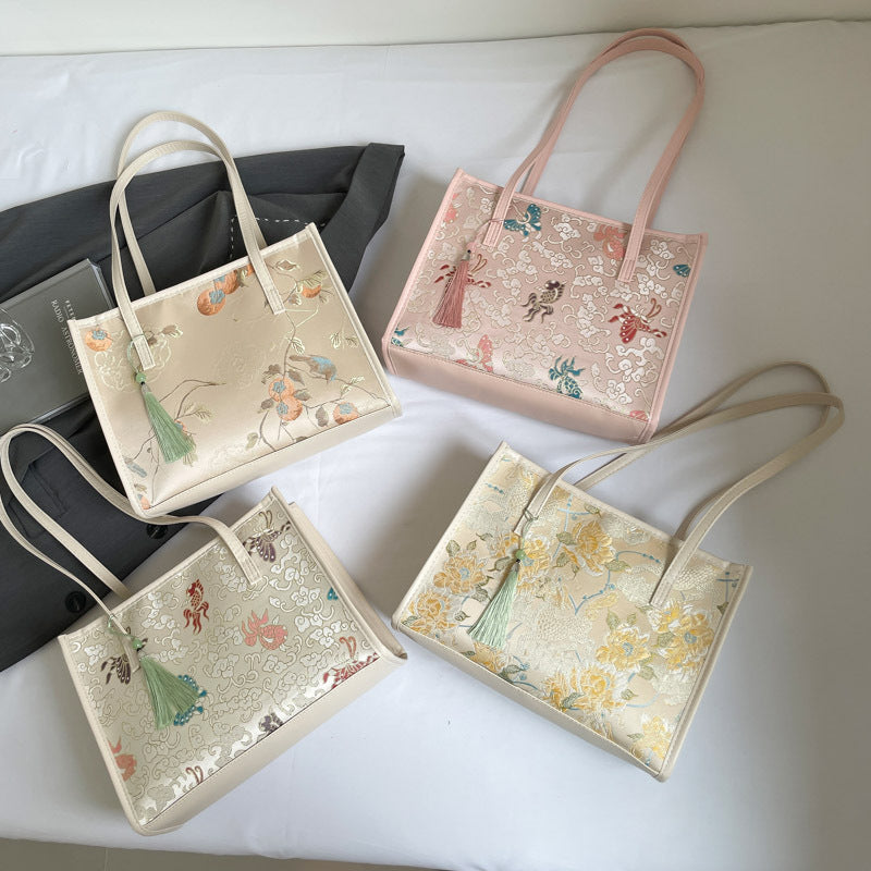 Embroidered Butterfly Pattern Handbag Acalora