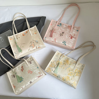 Embroidered Butterfly Pattern Handbag Acalora