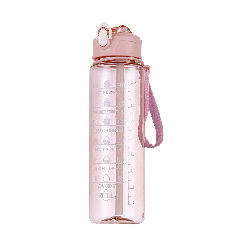 Women's Motivational Water Bottle with Time Markers Bowlift