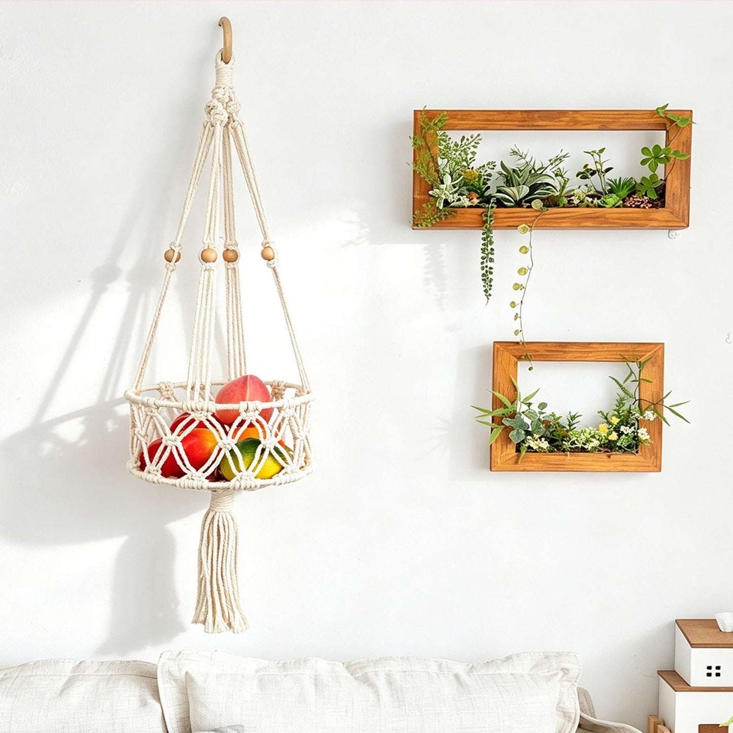 Hanging Plant Macrame Basket Acalora