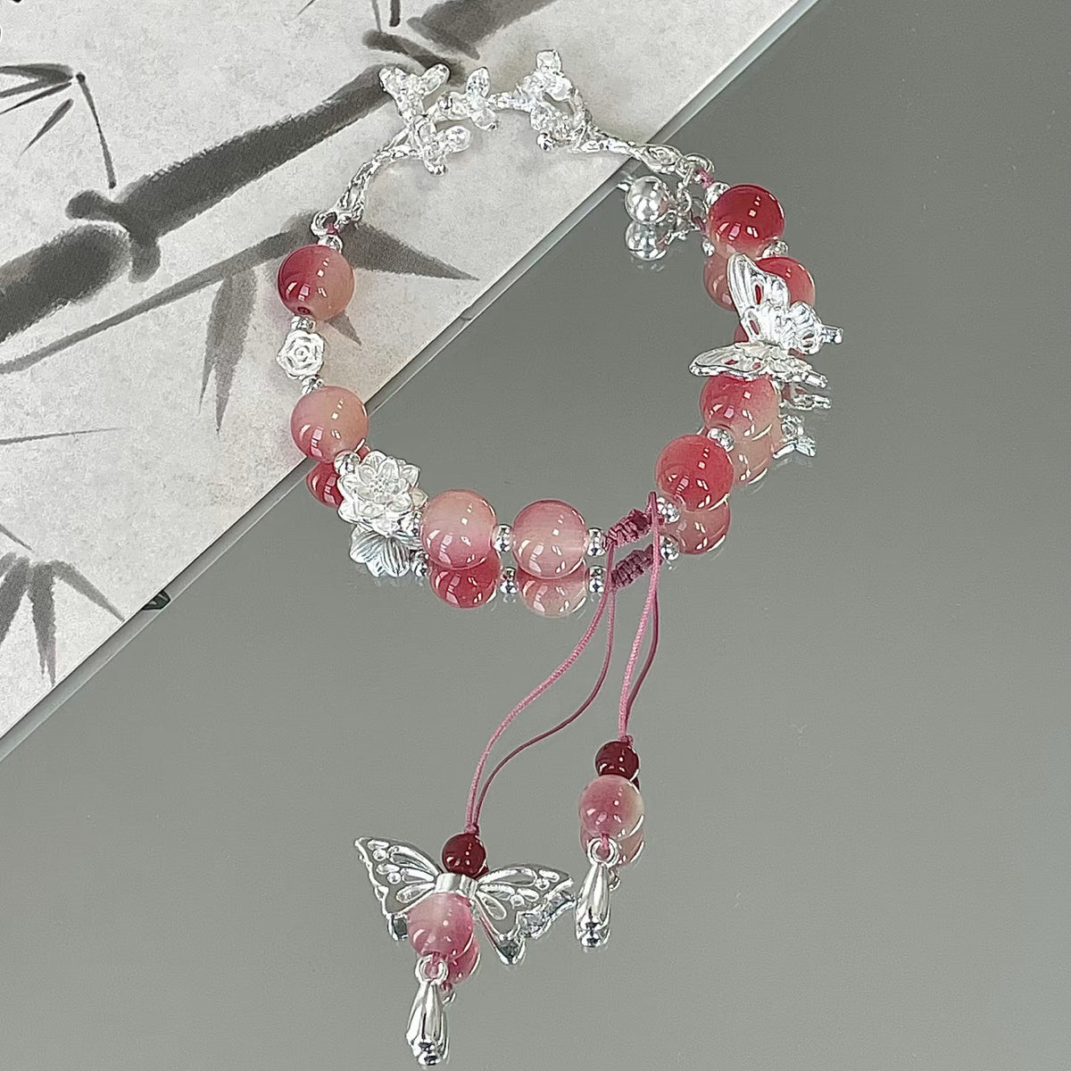 Handmade Floral Butterfly Charm Bracelet Acalora