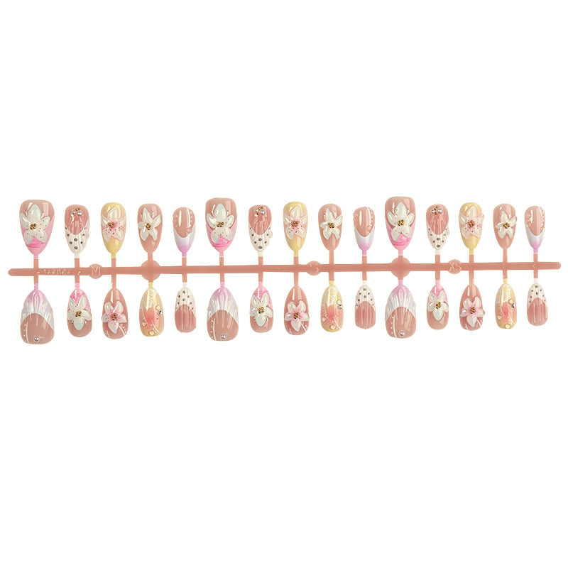 Decorative Floral Press-On Nails Art Set Acalora