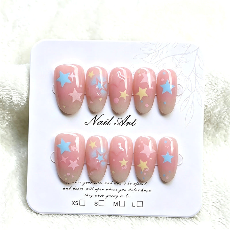 Whimsical Star-Themed Press-On Nail Set Acalora