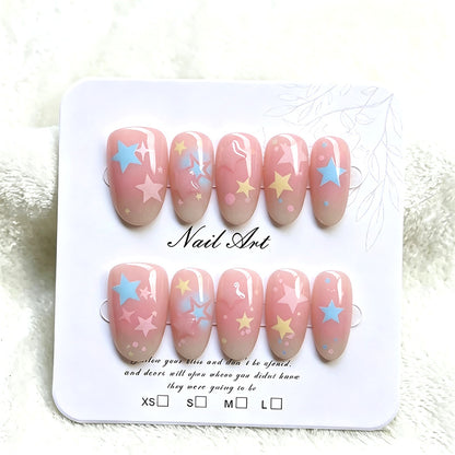 Whimsical Star-Themed Press-On Nail Set Acalora