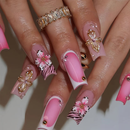 Artistic Floral Acrylic Nail Art Acalora