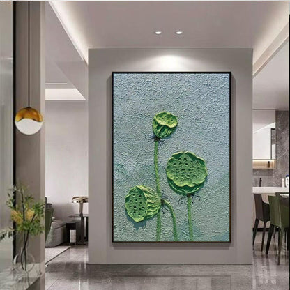 Textured Lotus Flower Canvas Wall Art