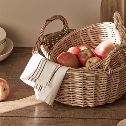 Beef Handcrafted Basket with Handle Acalora