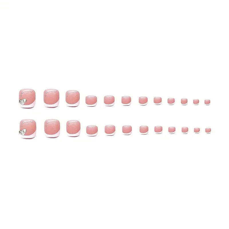 Stylish Press-On Nail Art Set with Rhinestone Accents Acalora