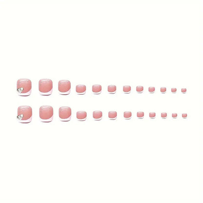 Stylish Press-On Nail Art Set with Rhinestone Accents Acalora