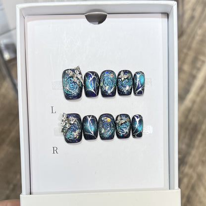 Galaxy-Themed Nail Art Extensions Acalora
