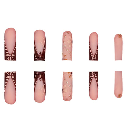 Detailed Floral Art Press-On Nails Acalora