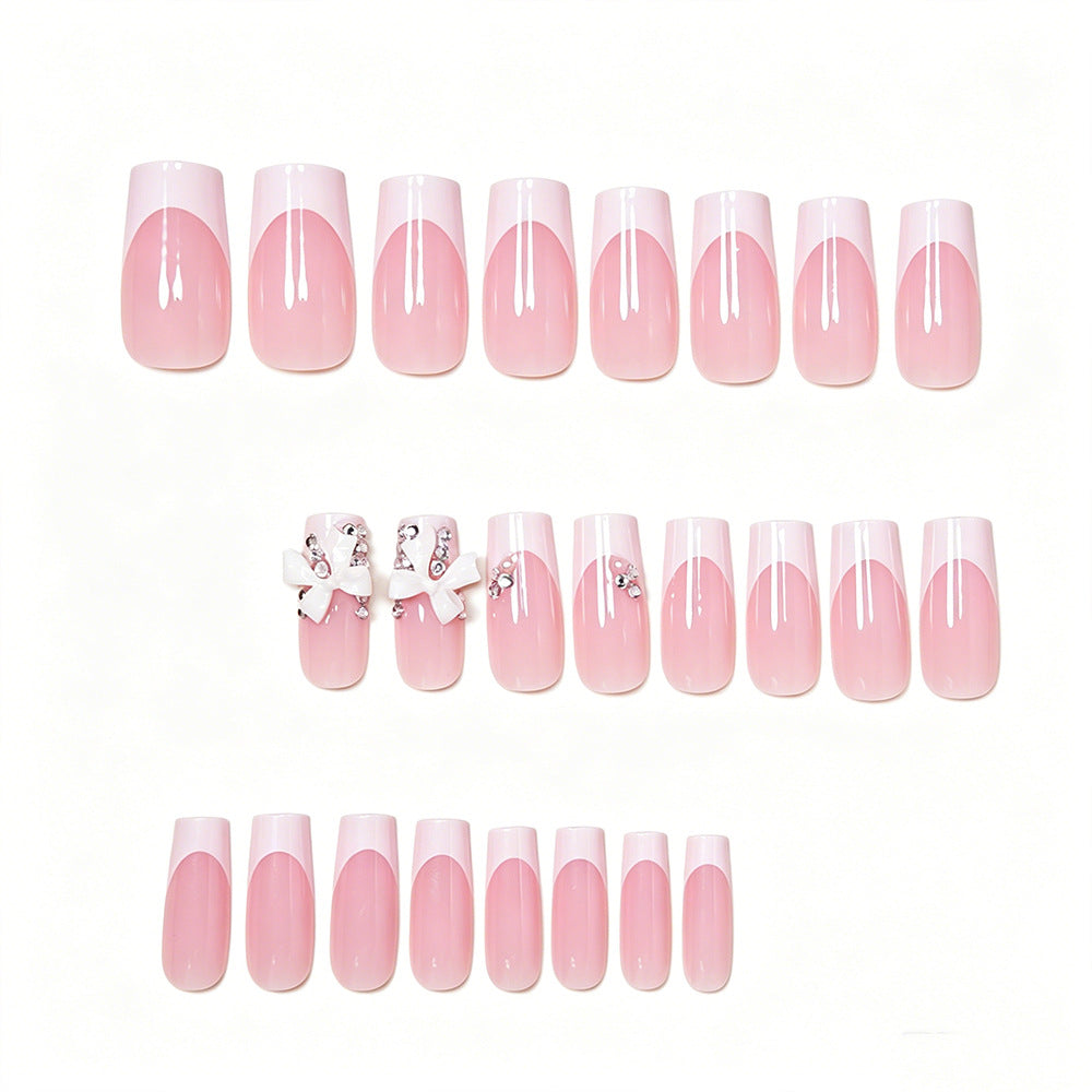 Elegant French Tip Nail Art Extensions Acalora