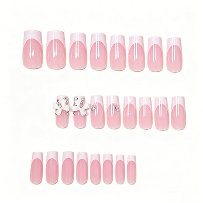 Elegant French Tip Nail Art Extensions Acalora