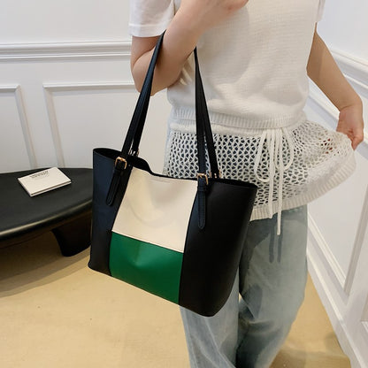 Versatile Color Block Tote Bag Acalora